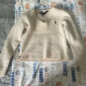 Ralph Lauren Kids Cream Wool Sweater Size L